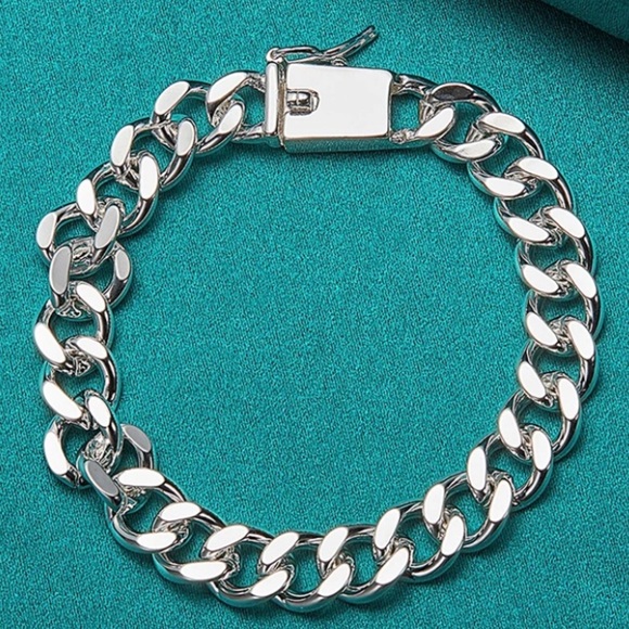 Sterling Silver Chain Link Cuban Necklace Curb Unisex - Picture 7 of 9